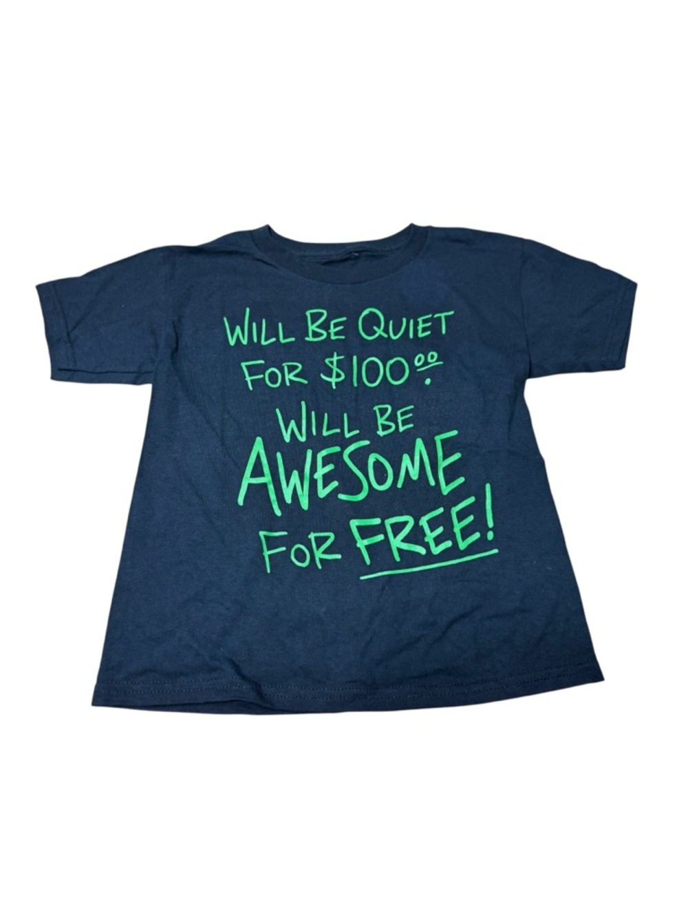Gildan Kids Black Graphic Tee - 'Will Be Awesome For Free' cotton